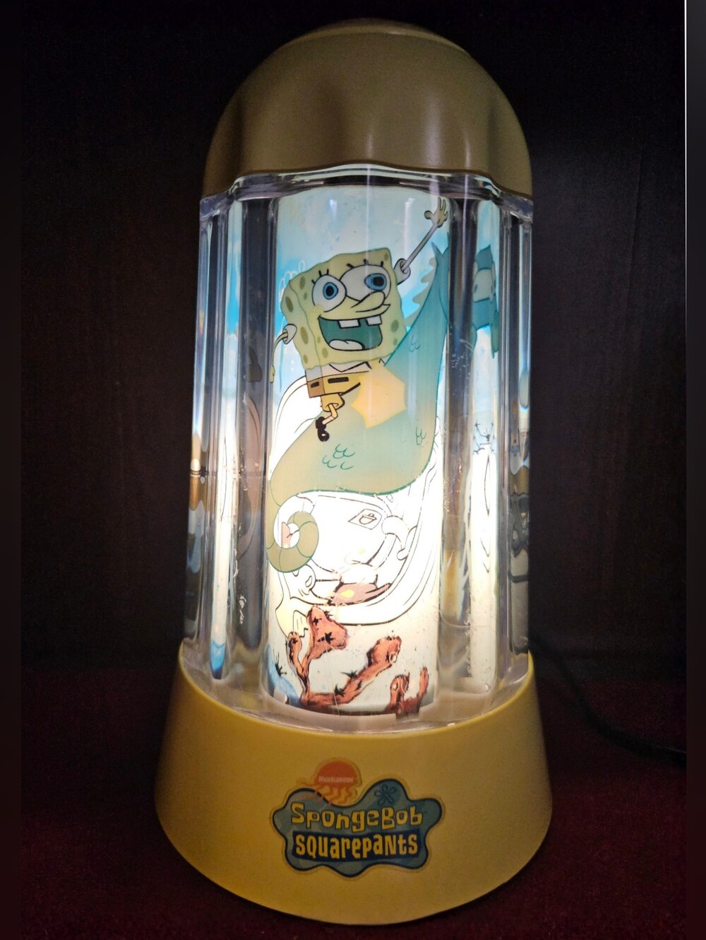 Vintage SpongeBob SquarePants 10" Rotating Motion Lamp Nickelodeon Y2K 2004
